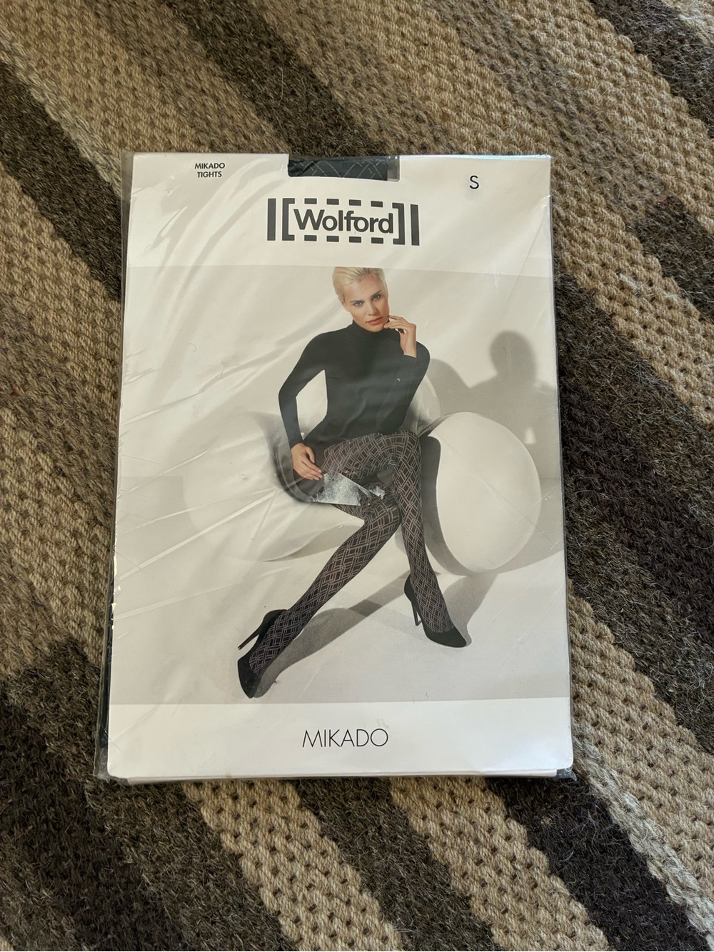 Wolford Women’s Mikado Tights in Black and White Size S NIP